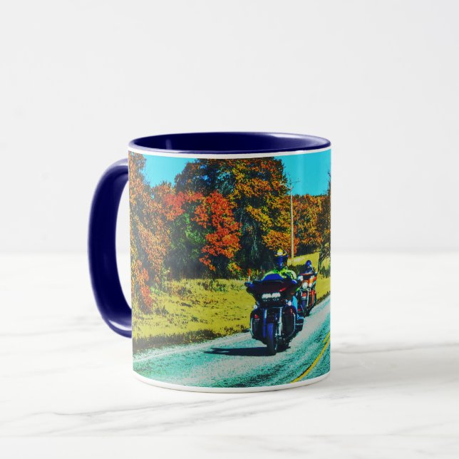 Caneca Motorcycle Rider Road Trip Art Mug (Frente Esquerda)