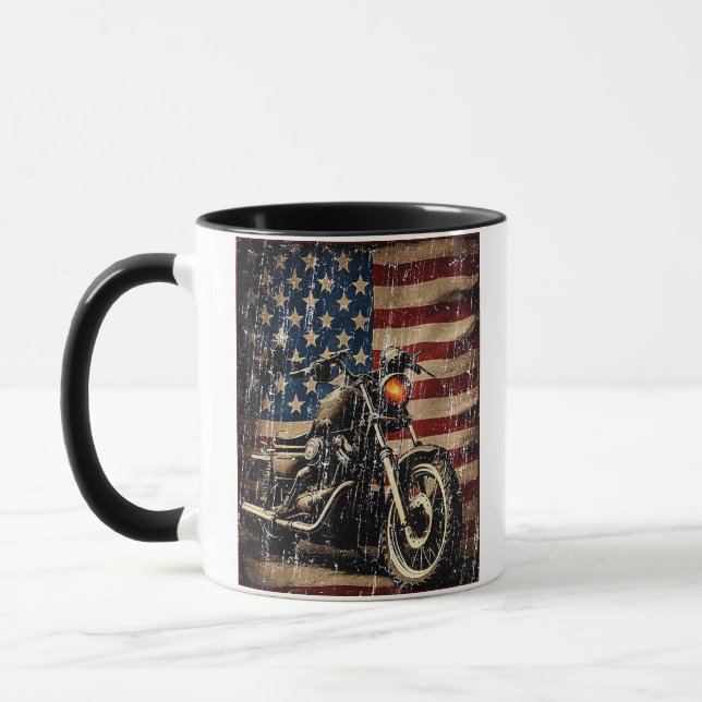 Caneca Motorcycle USA Flag Biker (Esquerda)