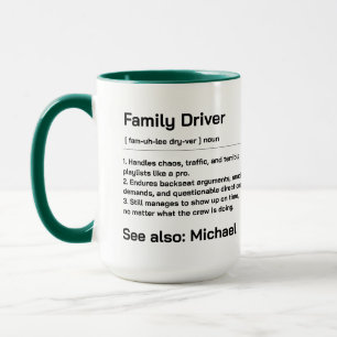 Caneca Motorista Personalizado da Família Condução Diár