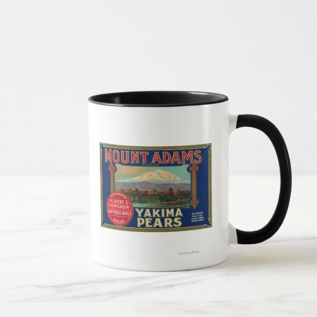Caneca Mount Adams Pear Crate LabelYakima, WA (Direita)