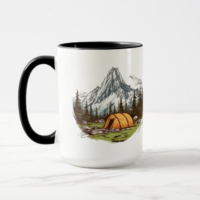 Caneca Mountain camping scene Nature (Esquerda)