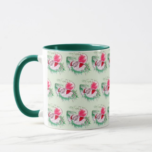Caneca Mouse dormindo de Natal e Ano Novo (Esquerda)