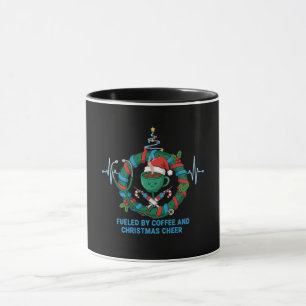 Caneca Movido a Café e Alegria de Natal Enfermeira Divert