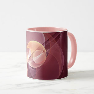 Caneca Movimento Abstrato Moderno Vinho Vermelho Cor-de-r