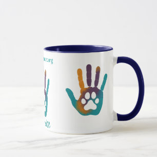Caneca MPA One Voice Paw Print in Hand Impressão Coffee M