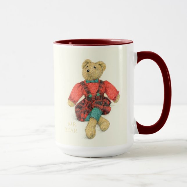 Caneca MR & SRA. BEAR Tall Maroon Combo Mug (Direita)