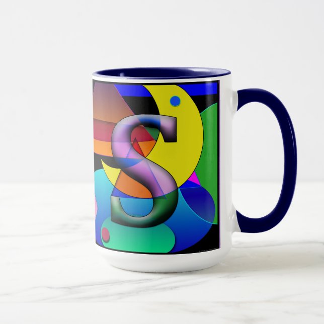Caneca MS Monogramed, Coffee Mug Iniciado (Direita)