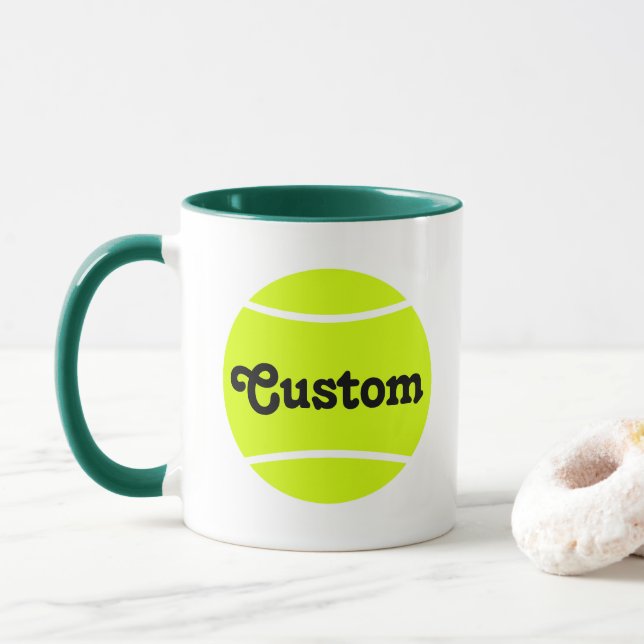 Caneca Mudança de café com Tênis de texto personalizado (Com Donut)