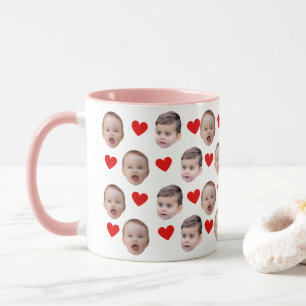 Caneca Mudança de foto personalizada do rosto do bebê   A