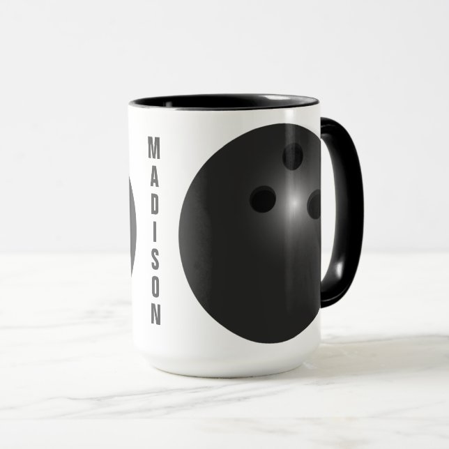 Caneca Mudanças de Bola de boliche de nome personalizado (Frente Esquerda)