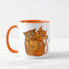 Caneca Mudanças de nome personalizado da Família de Gatos