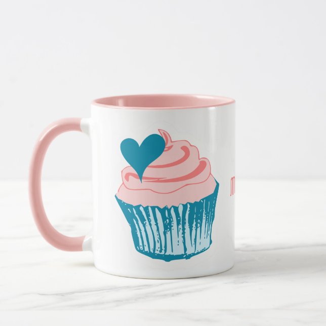 Caneca Mudanças de nome personalizado do Cupcake Love (Esquerda)