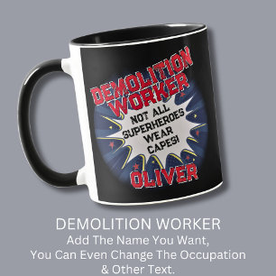 Caneca Mudar Texto, DEMOLIÇÃO TRABALHADOR Nem Todos Os Su