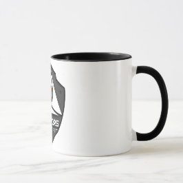 Caneca Mug 2 cores Branco/Pretos com logotipo
