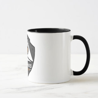 Caneca Mug 2 cores Branco/Pretos com logotipo