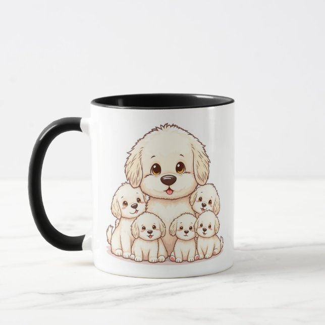 Caneca Mug Adorável da Família Bichon - Presente Perfeito (Esquerda)