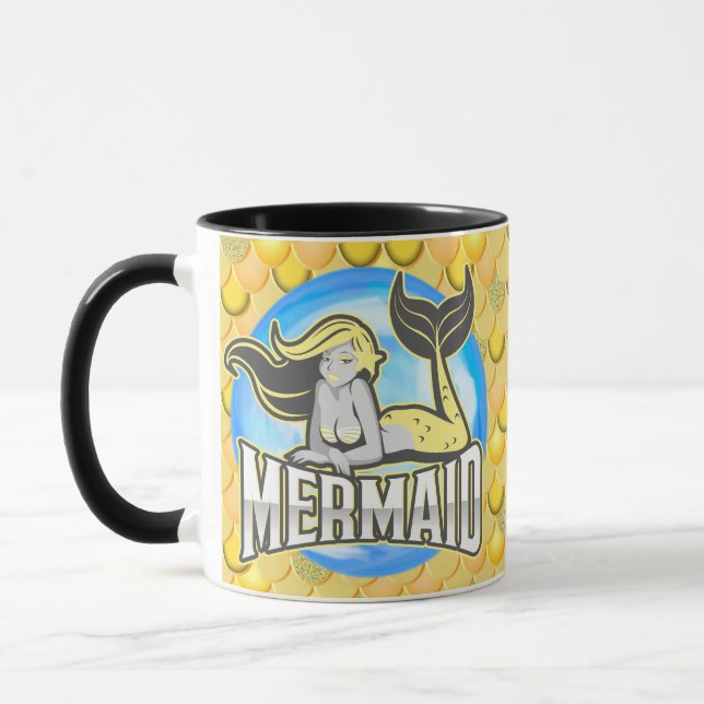Caneca Mug Amarelo de Sereia (Esquerda)