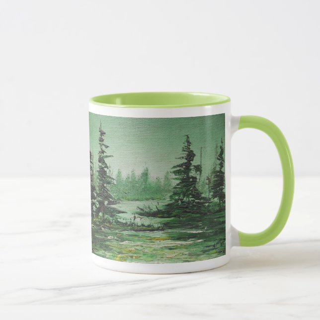 Caneca Mug Ann Hayes Pintando Floresta Verde (Direita)