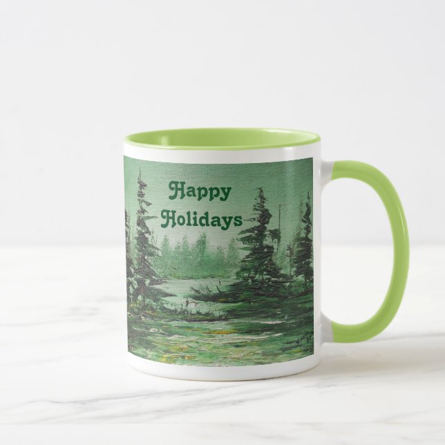Caneca Mug Ann Hayes Pintando Floresta Verde (Direita)