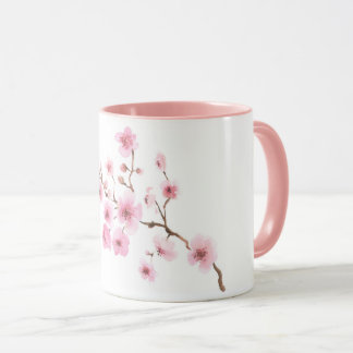 Caneca Mug aquarelle Fleurs de Cerisiers