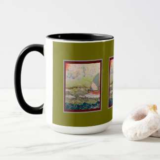 Caneca Mug - Art Deco Sailboat