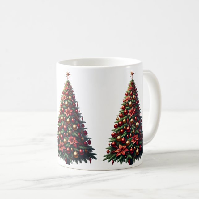 Caneca (Mug) Árvores Lindas de Natal (Frente Esquerda)