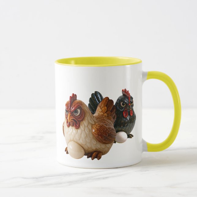 Caneca Mug avec deux poules pas trop sympas.  (Direita)
