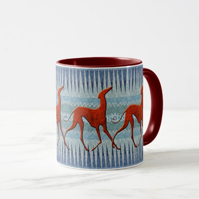 Caneca Mug Azawakhs stylisés Azul (Frente Esquerda)