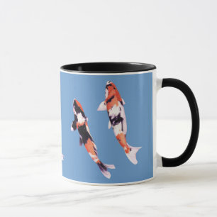 Caneca Mug azul Koi flutuante