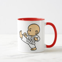 Caneca Mug bébé karatéka en action.