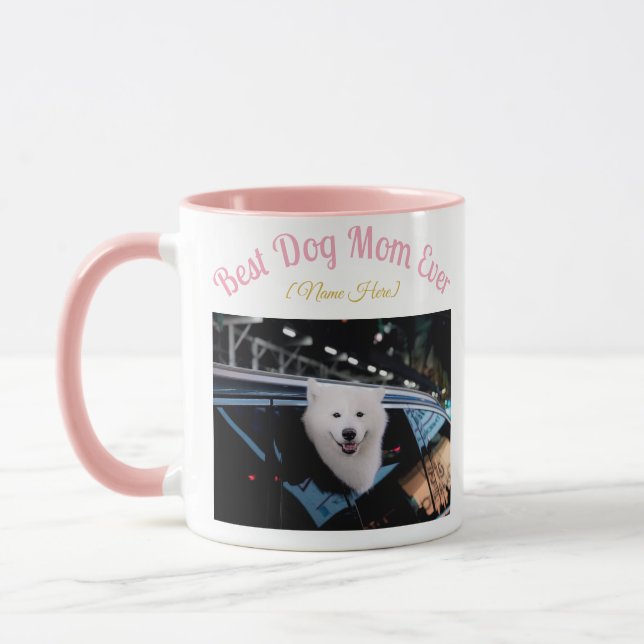 Caneca Mug - Best Dog Mom Ever Mug - Custom Photo & Name  (Esquerda)