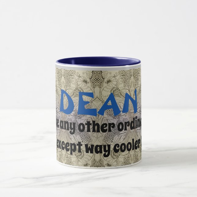 Caneca Mug - (Bird & Floral motif) Names - Dean (Centro)