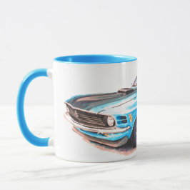 Caneca Mug Blue Mustang 1970
