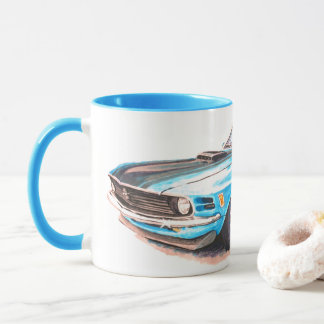 Caneca Mug Blue Mustang 1970