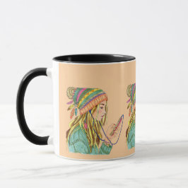 Caneca Mug Boho Hat Girl