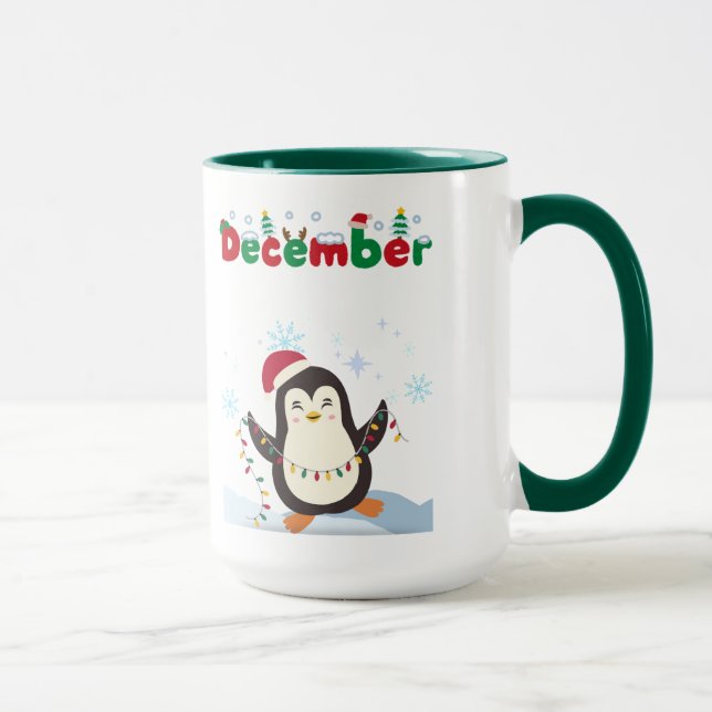 Caneca Mug Café Penguin no feriado de dezembro (Direita)