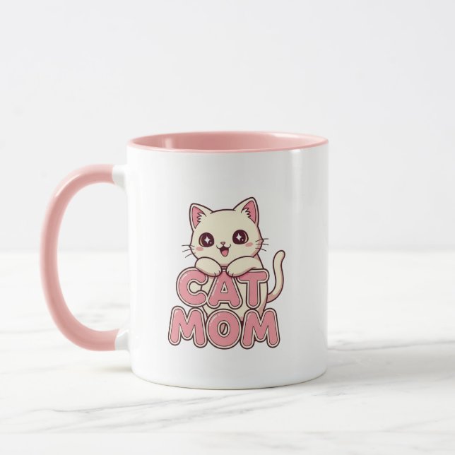 Caneca Mug "Cat Mãe" Bonito - Kawaii Kitten Perfeito (Esquerda)