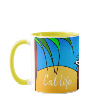 Mug chat en vacances "Cat life"
