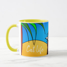 Caneca Mug chat en vacances "Cat life"
