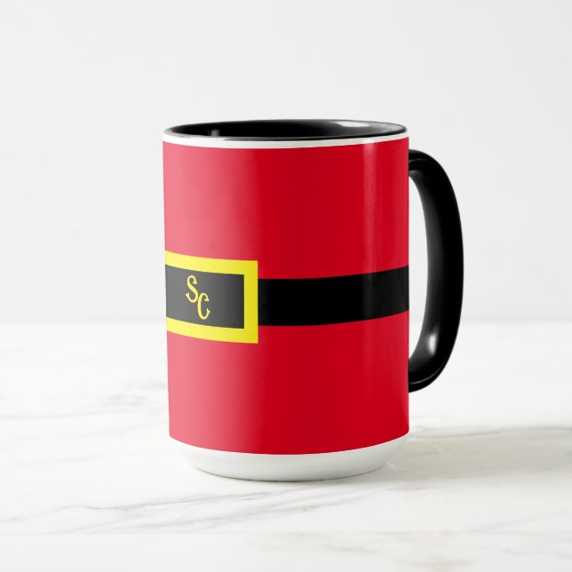 Caneca Mug - Cinta de Papais noeis e Fecho (Frente Esquerda)