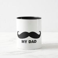 Mug Clássico de bigode - pai Design preto e branco