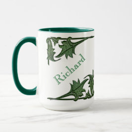 Caneca Mug - Colchetes e nome em verde