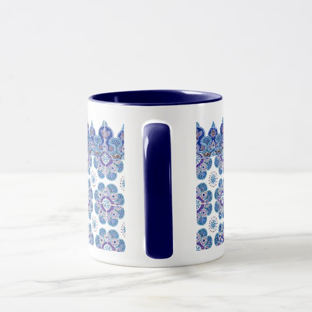 Caneca Mug com design azul e roxo (Alça)