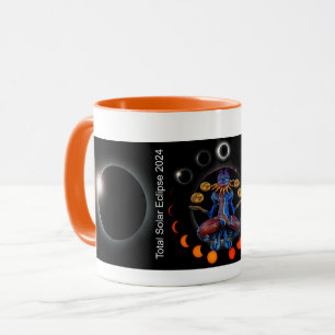 Caneca Mug com Eclipse Solar Total 2024 em Mazatlan