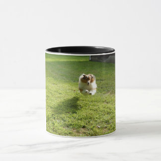 Caneca Mug com foto original de Sheltie saltando