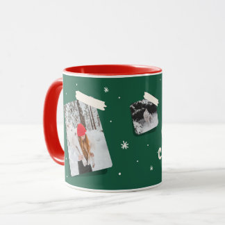 Caneca Mug com fotos e flocos de neve