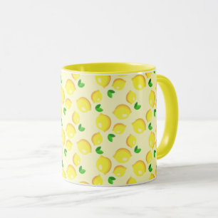 Caneca Mug com limões amarelos