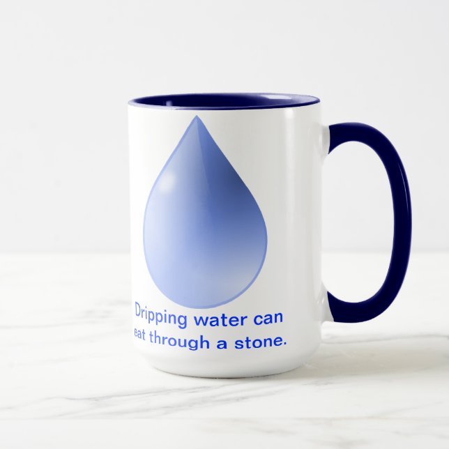 Caneca Mug Com O Provérbio Chinês Sobre Persistência. (Direita)