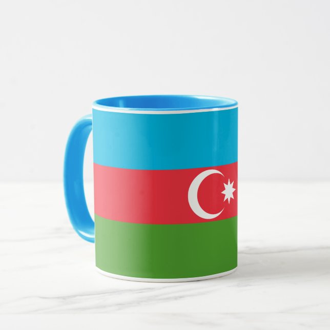 Caneca Mug com pavilhão do Azerbaijão (Frente Esquerda)