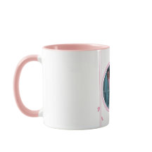 Mug com um toque cor-de-rosa e foto personalizada